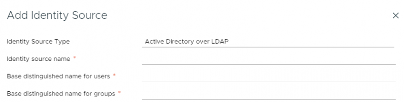 vCenter LDAP screen